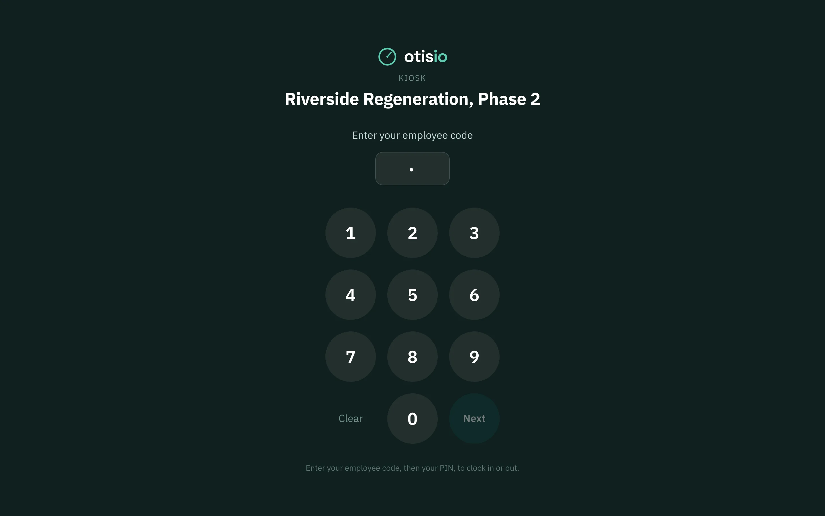 A site kiosk tablet with a keypad for typing a code