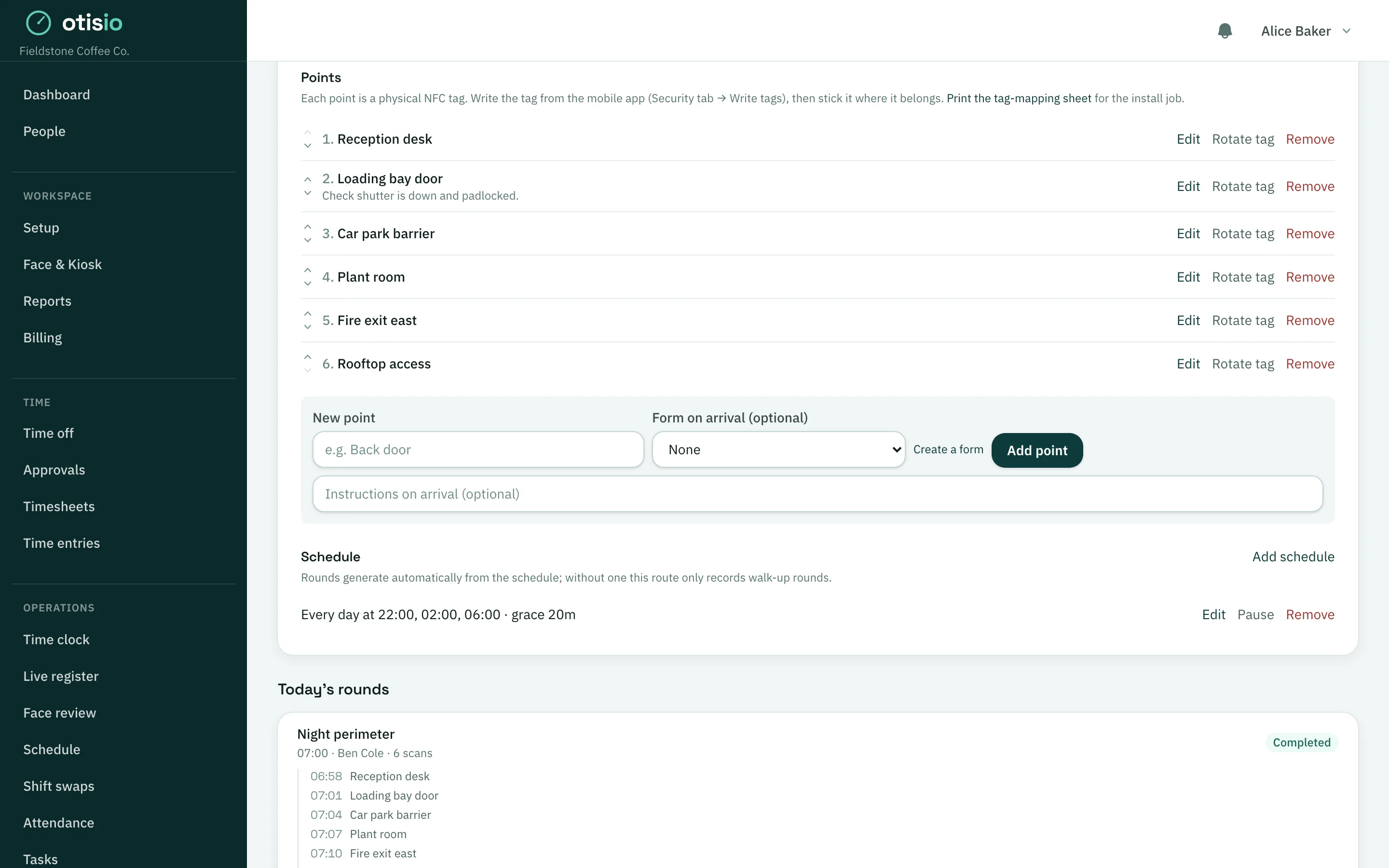 Writing an NFC patrol checkpoint tag from the app